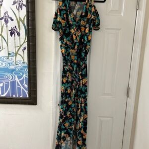 Black Floral Maxi Dress Size 14/16